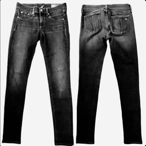 Rag & Bone Women’s Skinny Slim-Fit Mid-Rise Jeans Faded Denim in Blackpool Sz 28